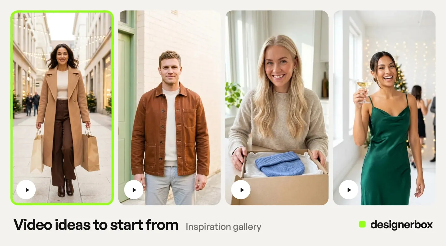 Video ideas from the DesignerBox Inspiration gallery, with the camel coat on a model marked