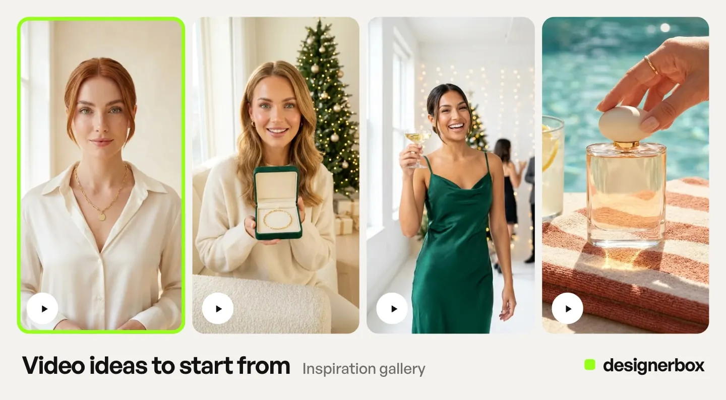 Video ideas from the DesignerBox Inspiration gallery, with the gold necklace clip marked