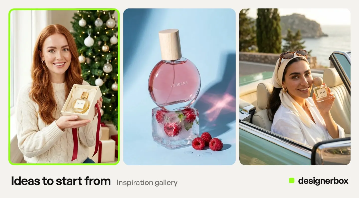 Ideas from the DesignerBox Inspiration gallery, with the perfume gift box on a model marked