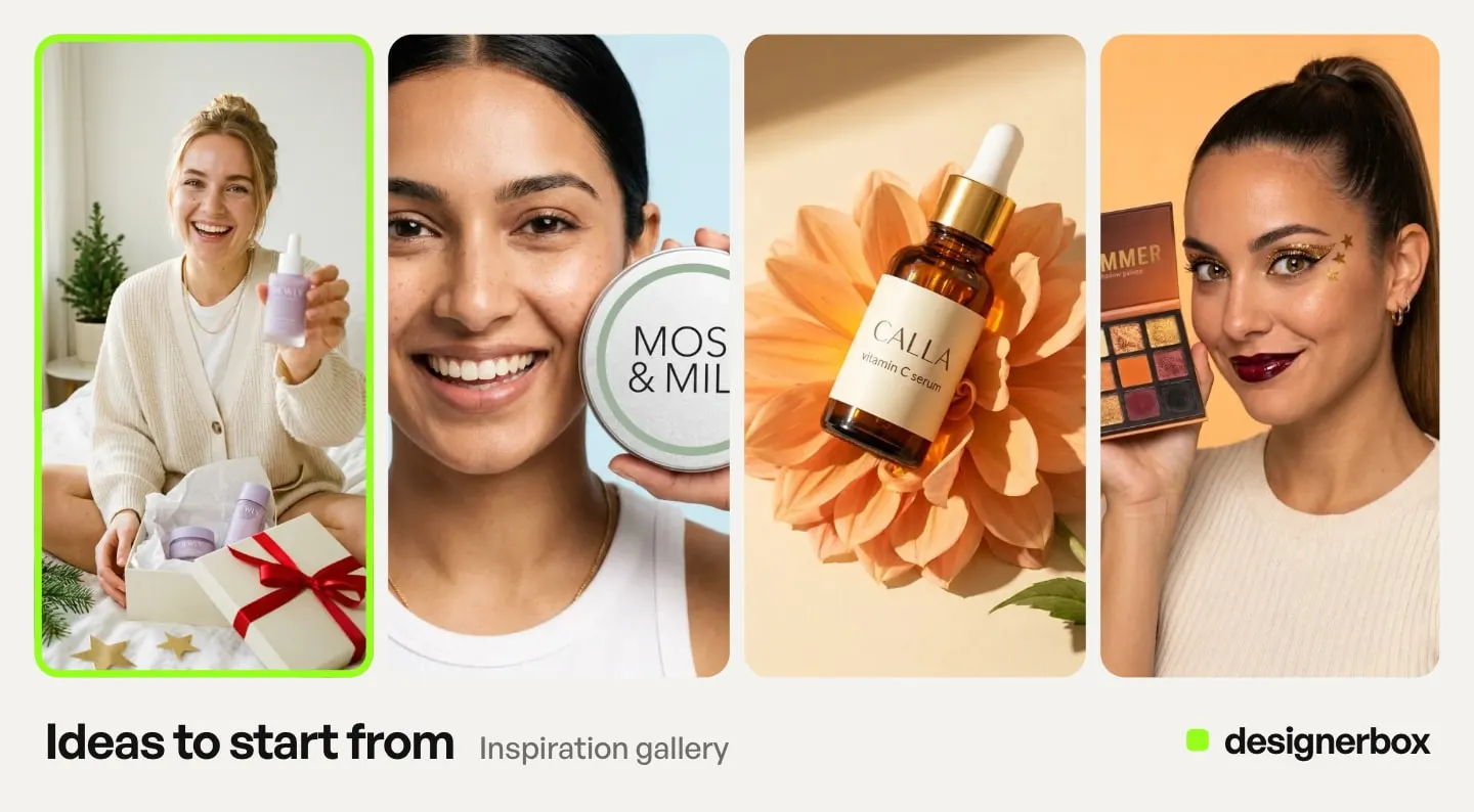 Ideas from the DesignerBox Inspiration gallery, with the skincare gift set on a model marked