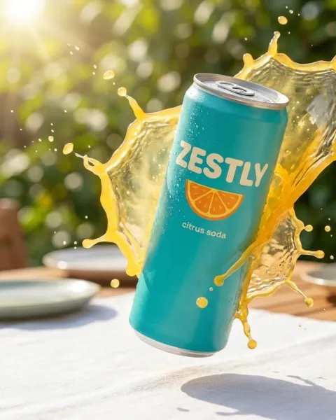 The same can with an orange splash, made with DesignerBox