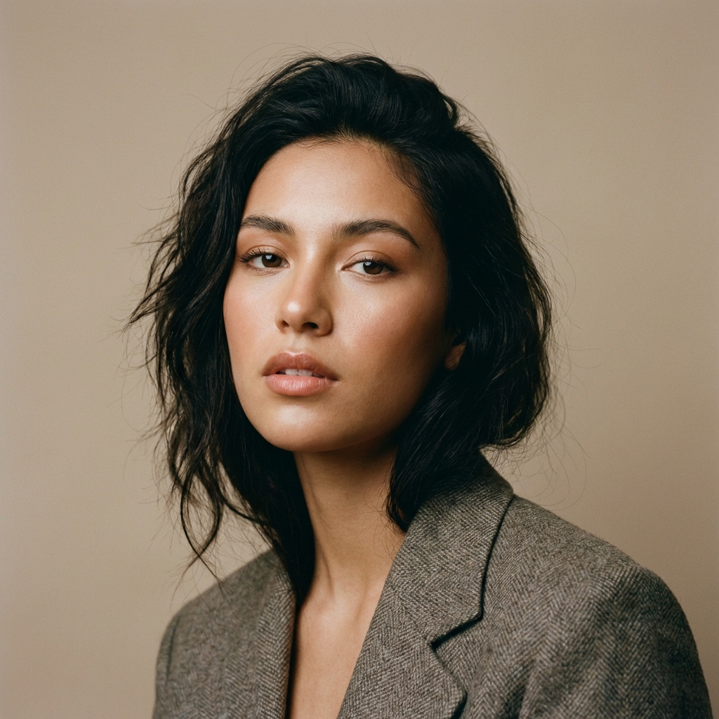 Female model with dark hair