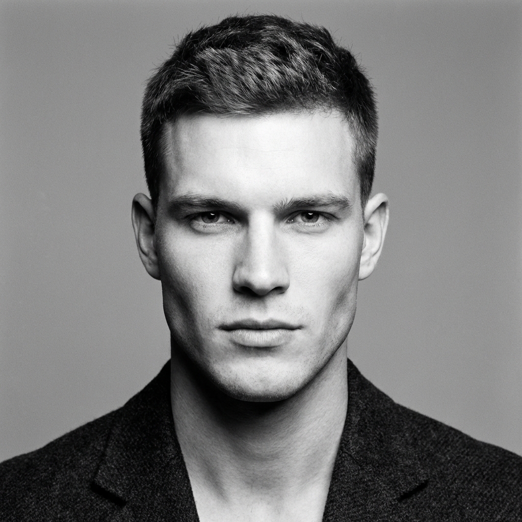Male model with short hair