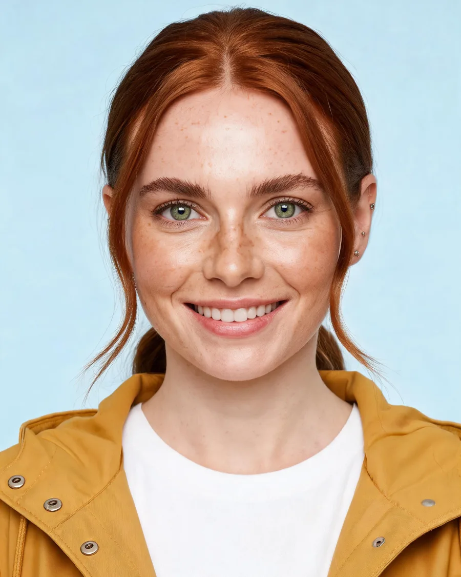 A short description in. Your character out.: Head shot, made with AI