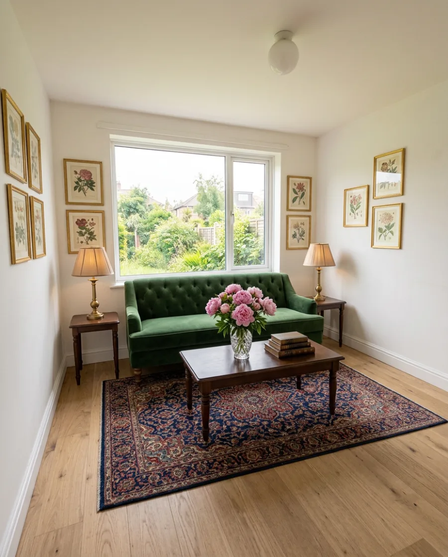 Empty room in. Furnished room out.: Classic, made with AI