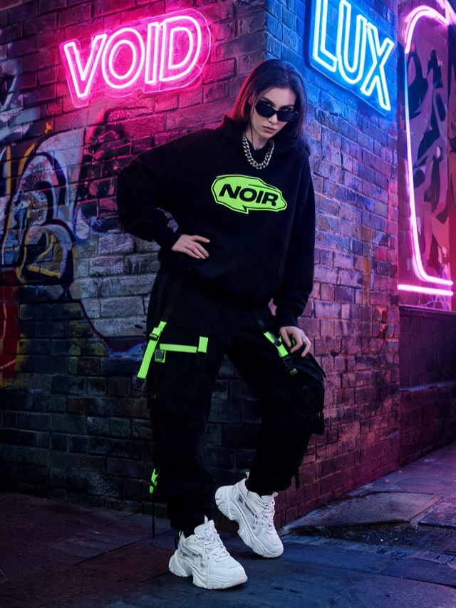 High-contrast neon scene for a thumbnail
