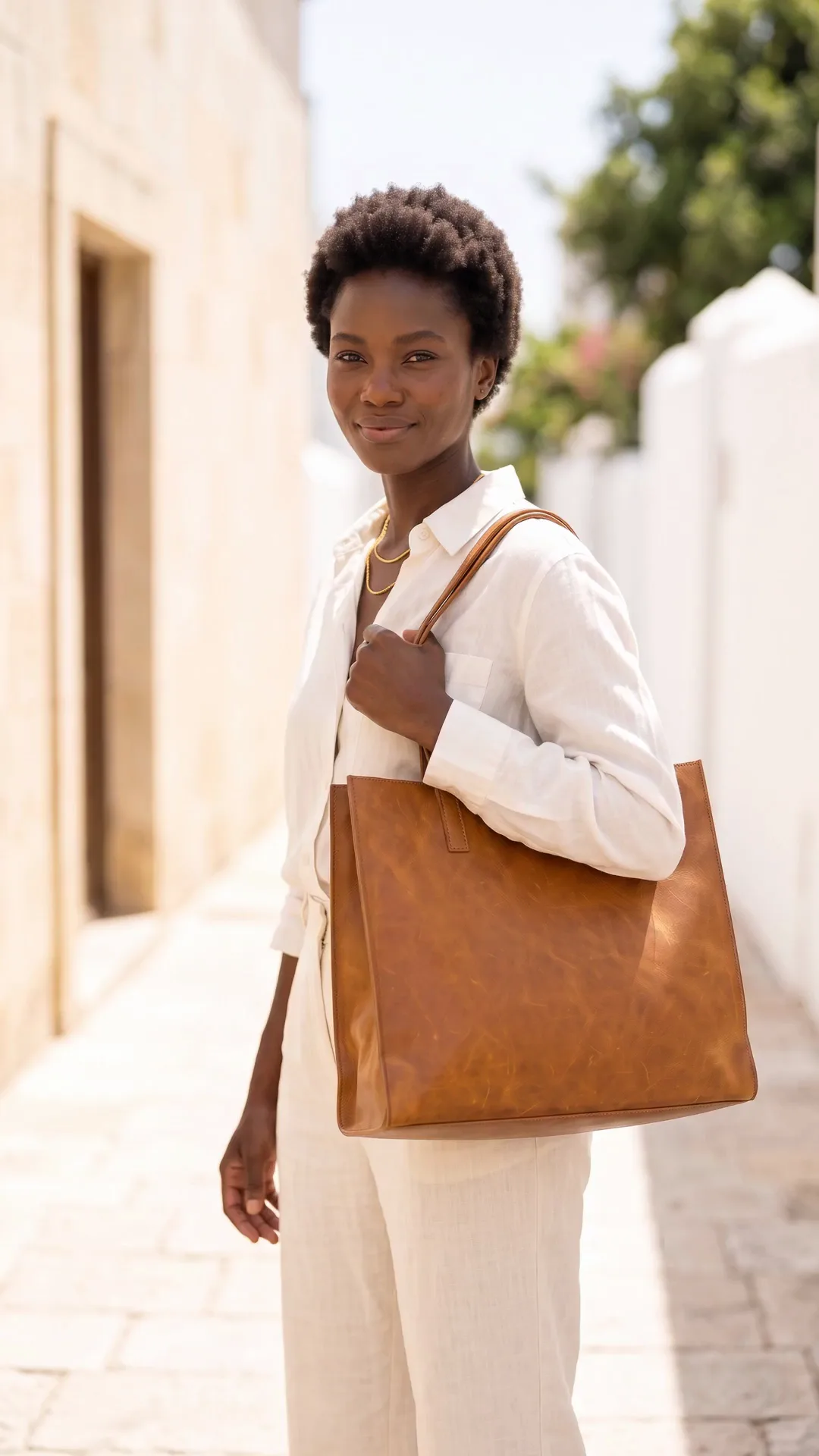 A tan tote photo and a vertical clip frame made from it
