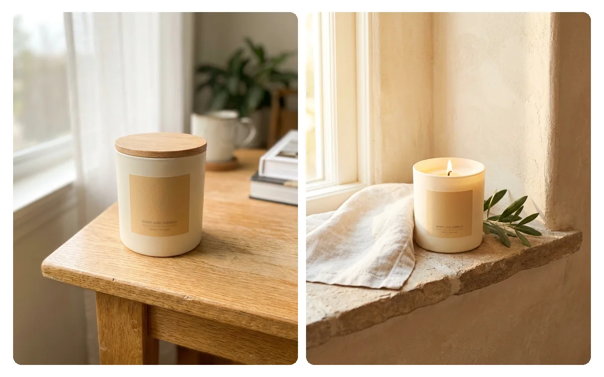 One product in a room in daylight